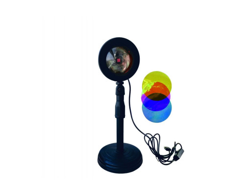 Настольная светодиодная лампа-проектор закат, со сменными светофильтрами