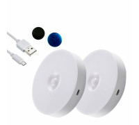 Набор беспроводных светильников с датчиком движения на аккумуляторе, белые, 2 шт.