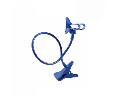 Гибкий держатель-прищепка для телефона с пластиковым зажимом для стола, синий