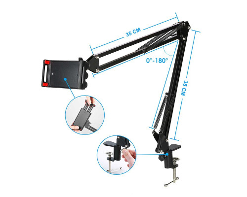 Стойка пантограф для телефона на струбцине, настольная