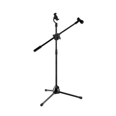Микрофонная стойка журавль Pro-21 с держателем прищепкой для микрофона и держателем для телефона