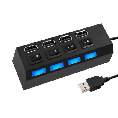 USB-разветвитель UH2 на 4 разъема USB 2.0 с включателями и LED-подсветкой