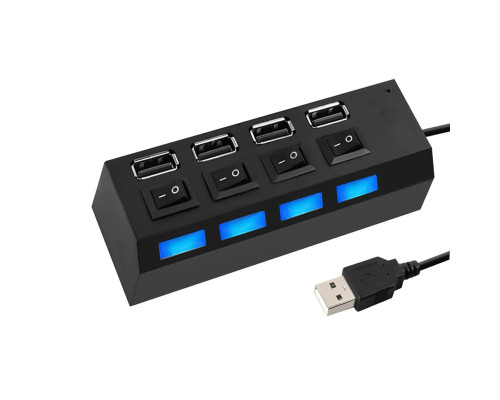 USB-разветвитель UH2 на 4 разъема USB 2.0 с включателями и LED-подсветкой