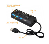 USB-разветвитель UH2 на 4 разъема USB 2.0 с включателями и LED-подсветкой