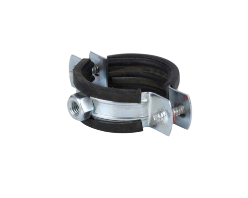 Хомут трубный с гайкой 86-91мм 3" М10 St Zn + звукоизоляционная резина
