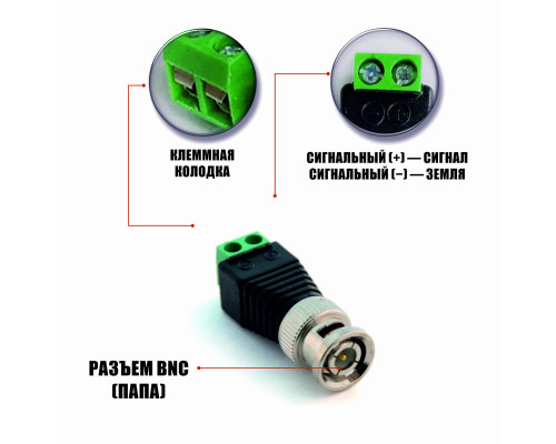 Разъем штекер BNC (папа) с клеммной колодкой