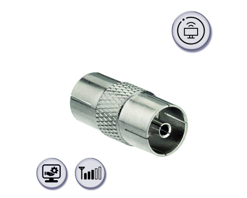 Переходник гнездо TV (мама) - гнездо TV (мама) 