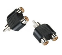 Переходник 2 гнезда RCA (мама) - штекер RCA (папа)