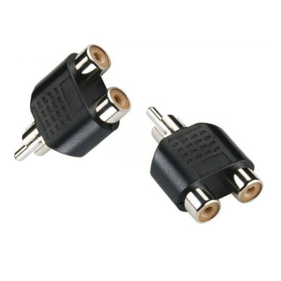 Переходник 2 гнезда RCA (мама) - штекер RCA (папа)