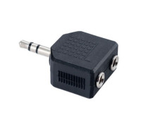 Переходник 2 гнезда jack 3.5 мм (мама) - штекер jack 3.5 мм (папа), стерео (3 pin)