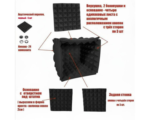 [СЛГП] Куб из поролона на заклепках, цвет черный