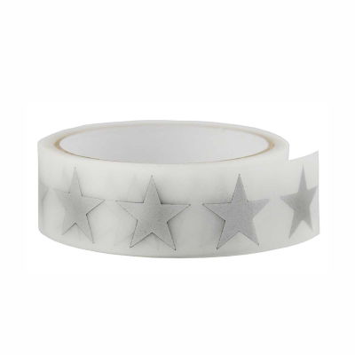 Светоотражающая термонаклейка Звезда для одежды, рюкзаков, колясок,  1 метр