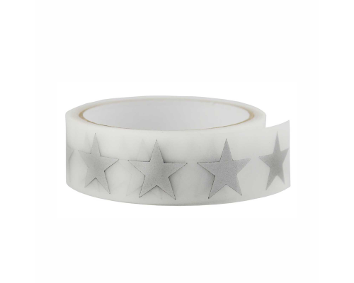 Светоотражающая термонаклейка Звезда для одежды, рюкзаков, колясок, 1 метр