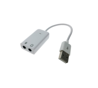 Аудио адаптер USB для микрофона, два разъема mini-jack 3.5 мм