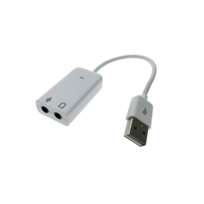 Аудио адаптер USB для микрофона, два разъема mini-jack 3.5 мм