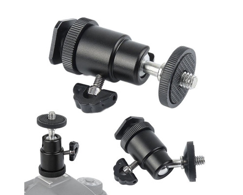 Держатель шарнирный для телефона для кольцевой лампы с креплением в паз (с широким зажимом)