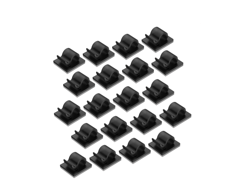 Крючки для гирлянд проводов самоклеящиеся черные настенные, 20 штук