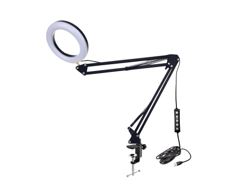 Кольцевая лампа NB-35115 диаметром 15 см на настольной стойке пантограф
