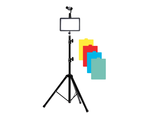 Портативная светодиодная LED панель с цветными фильтрами RAG-1T3JBH, с напольным штативом и универсальным держателем для телефона