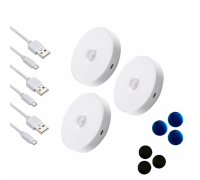 Набор беспроводных светильников с датчиком движения на аккумуляторе, белые, 3 шт.