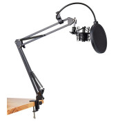 Настольная стойка пантограф NB-3575 для микрофона в твердой коробке с держателем микрофона паук и поп-фильтром