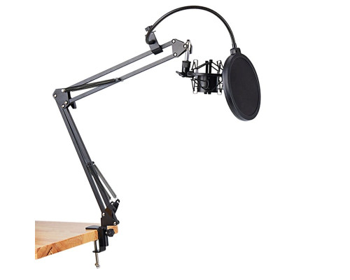 Настольная стойка пантограф NB-3575 для микрофона в твердой коробке с держателем микрофона паук и поп-фильтром