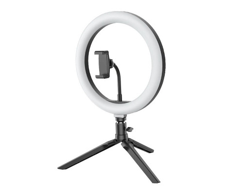 Кольцевая лампа CXB-260 для профессиональной съемки, селфи лампа на настольной треноге с держателем для смартфона, диаметр лампы - 26 см