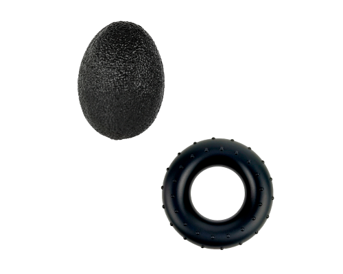 Набор эспандеров для развития силы кисти и пальцев круглый и яйцо (черный)