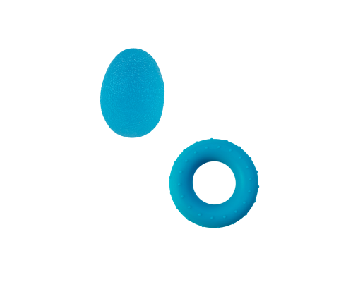 Набор эспандеров для развития силы кисти и пальцев круглый и яйцо (синий)