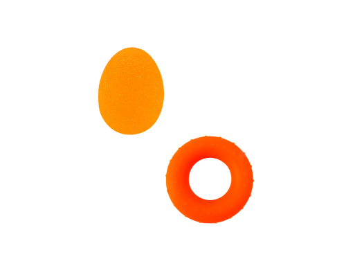Набор эспандеров для развития силы кисти и пальцев круглый и яйцо (оранжевый)