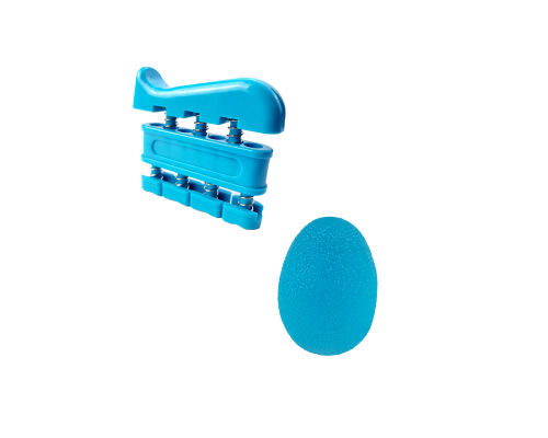 Эспандер для пальцев "Фортепиано" + Кистевой эспандер "Яйцо" (синий)