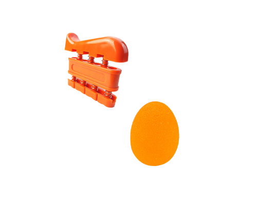 Эспандер для пальцев "Фортепиано" + Кистевой эспандер "Яйцо" (оранжевый)