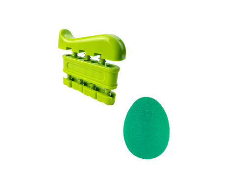 Эспандер для пальцев "Фортепиано" + Кистевой эспандер "Яйцо" (зеленый)