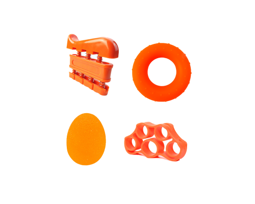 Эспандер для пальцев "Паук" + круглый  + "Яйцо" + "Фортепиано" (оранжевый)