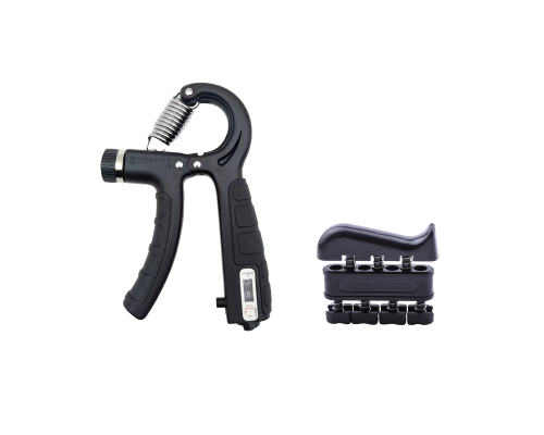 Пружинный эспандер со счетчиком (черный) + Эспандер для пальцев "Фортепиано" (черный)