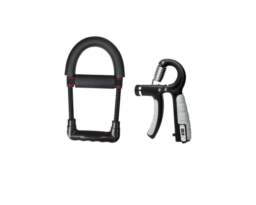 Тренажер для запястья + пружинный эспандер со счетчиком (цвет ручки серый)