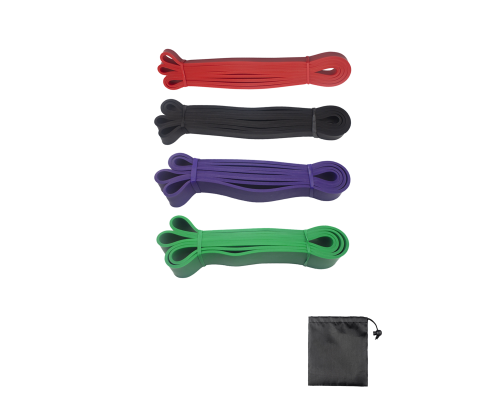 Набор ленточных жгутов эспандеров 4шт. сильных + сумочка
