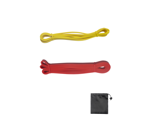 Набор фитнес жгутов: желтый + красный + сумочка