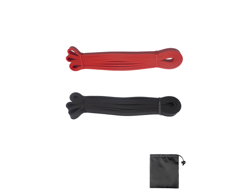 Набор фитнес жгутов: красный + черный + сумочка
