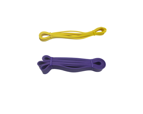 Набор фитнес жгутов: желтый + фиолетовый