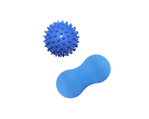 Двойной массажный арахисовый шарик, эспандер круглый с шипами (синий)