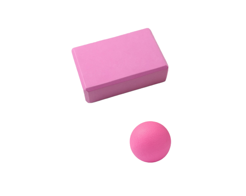 Блок для йоги и массажный шарик для тела