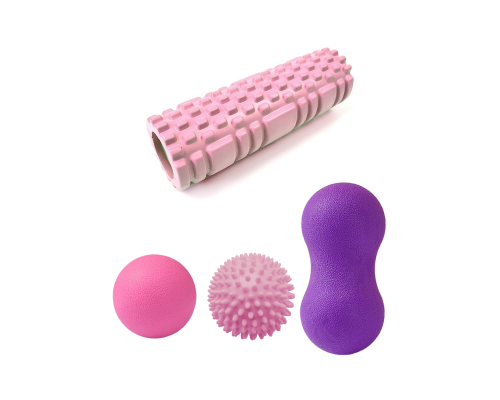 Массажный валик для тела и набор шаров для тела фитнеса и йоги (3шт)