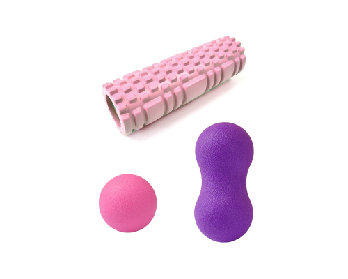 Массажный валик для тела и набор шаров для тела фитнеса и йоги (2шт)