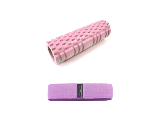Массажный валик для тела и тканевая лента для фитнеса