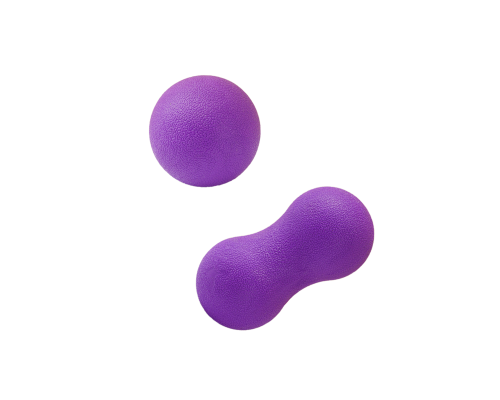 Массажные шарики-мячи для тела: круглый и двойной арахис (фиолетовые)