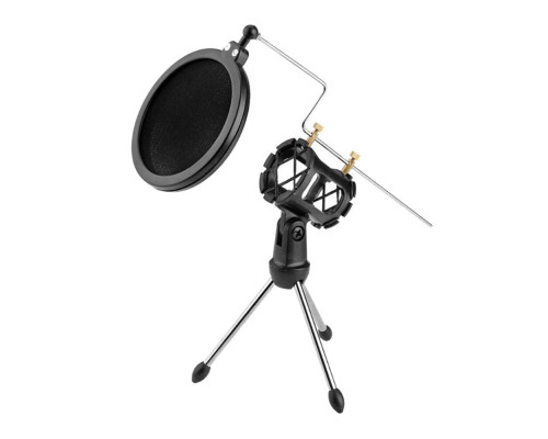 Настольный держатель для микрофона F-9 с акустическим фильтром, черный