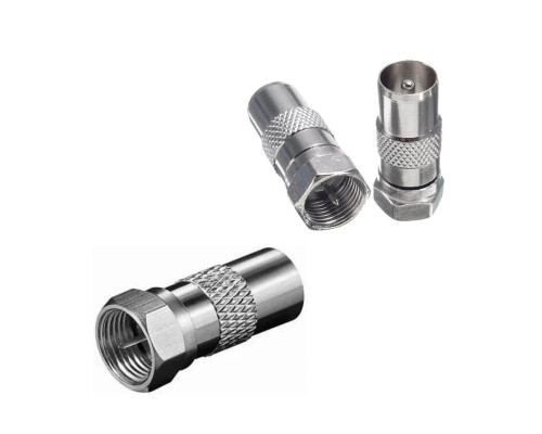 Переходник штекер F (папа) - штекер TV (папа), 3 шт