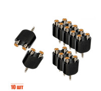 Переходник 2 гнезда RCA (мама) - штекер 3.5 мм стерео (3 pin) mini-jack (папа), 10 шт