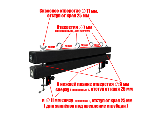 [СЛГП] Станок брейдера с крючками, зажим прищепка с винтами, для плетения кос, дред